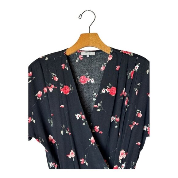 FRNCH Paris Dress Women Small Black Red Floral Print Fit And Flare Mini Boho - Picture 4 of 11